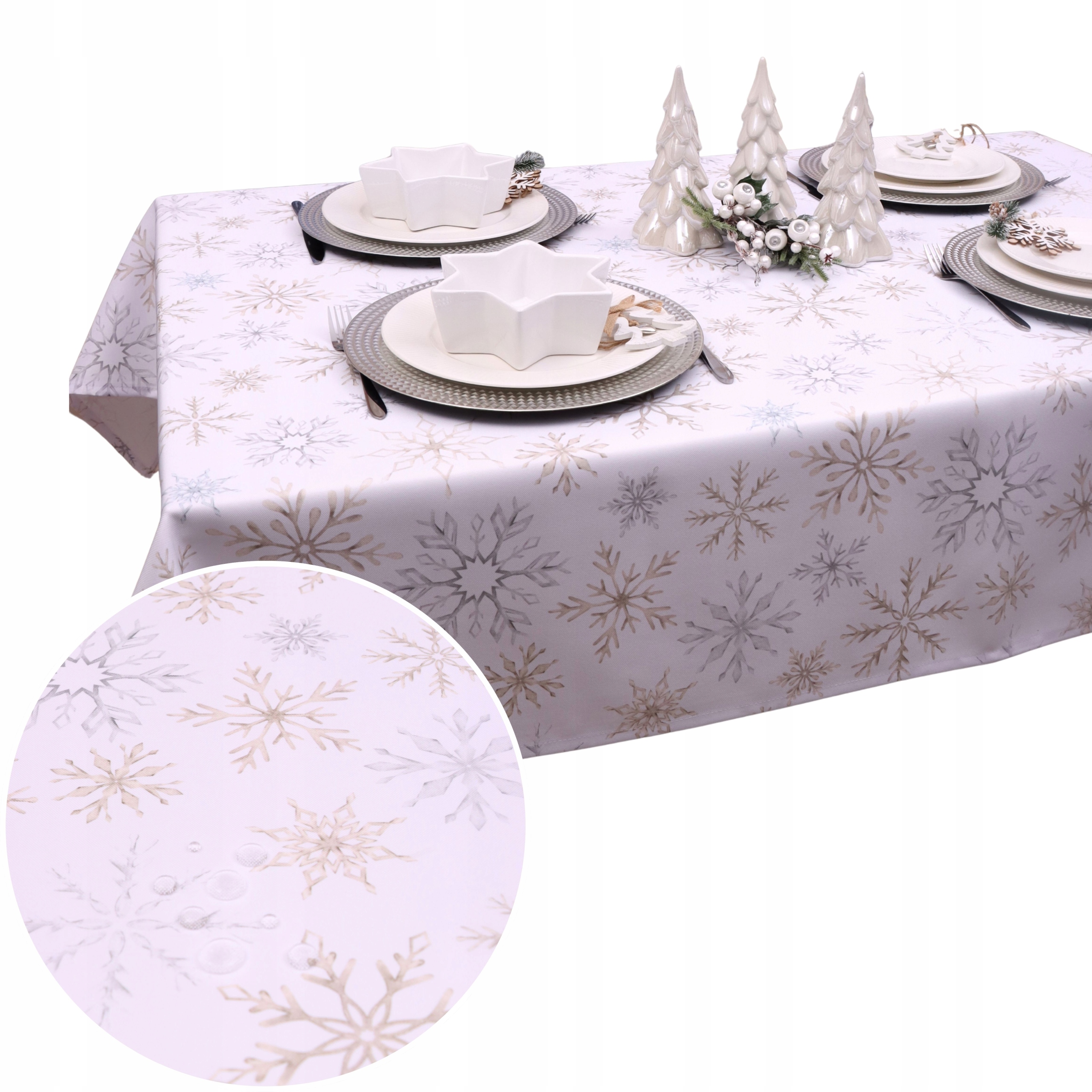 Vianočný obrus BN25 – Snehulienka 1519 Plamovzdorný 400x140 Vianoce