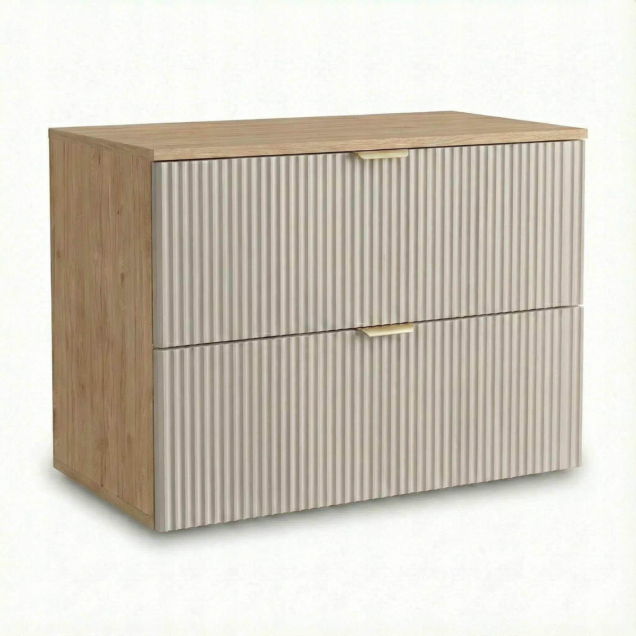 Skříňka pod umyvadlo 80 cm Kašmír/Ořech 2 rýhované zásuvky Willy