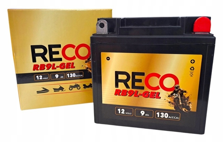 Akumulator Motocyklowy Reco RB9L-GEL YB9L-B EB9L 12V 9Ah 130A P+