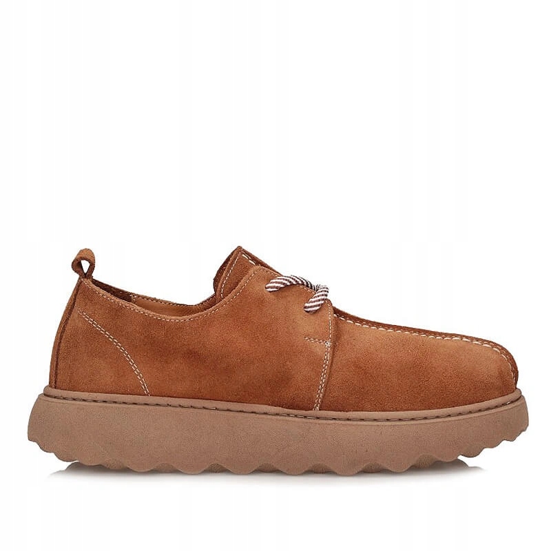 Dámské polobotky Ravini 251083 Tan Suede hnědé barefoot šněrovací