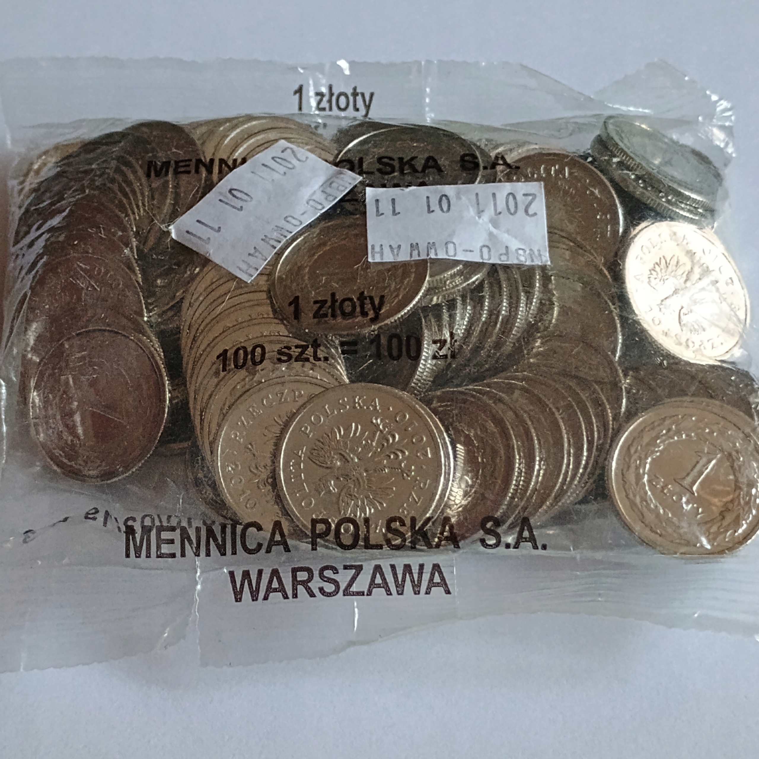1 ZŁ ZŁOTY 2010 - WORECZK MENNICZY/100 SZT./