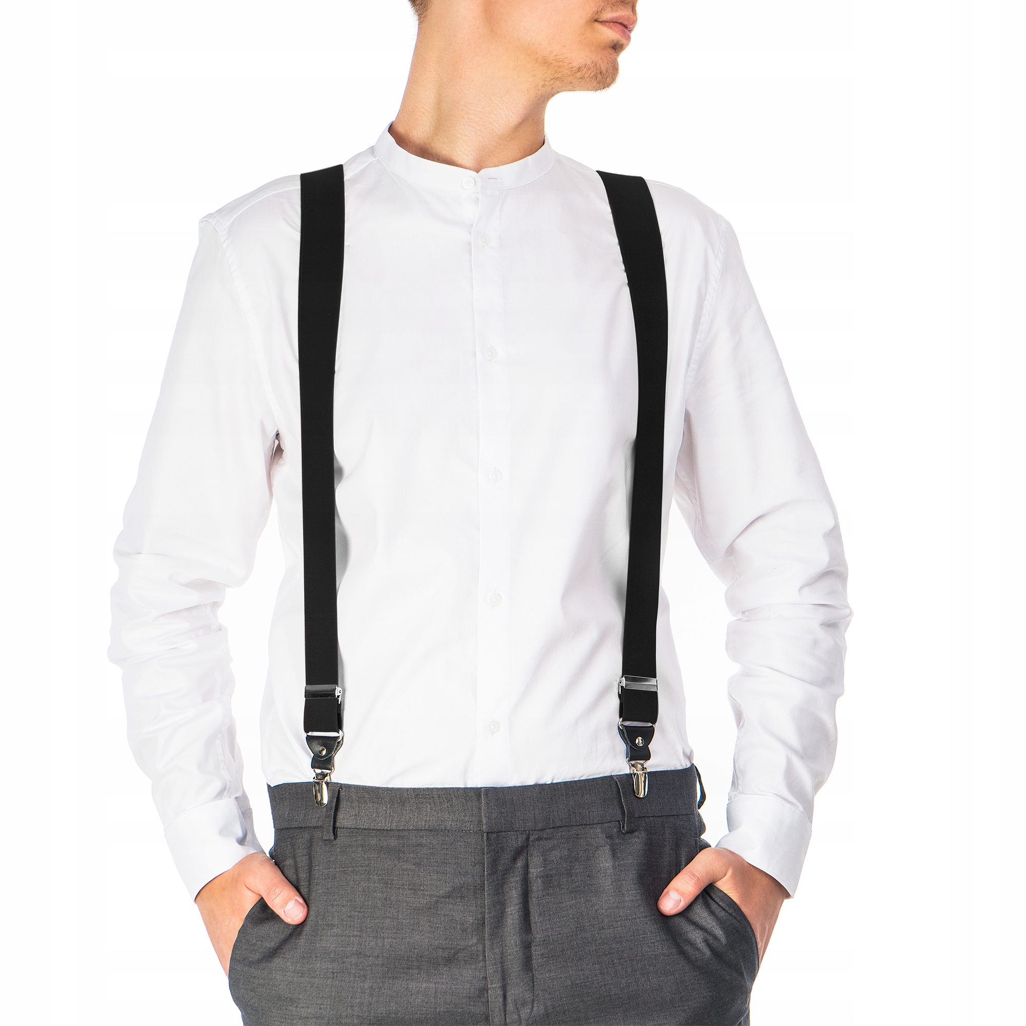 Szelki Męskie Premium Garnitur Spodnie Skóra