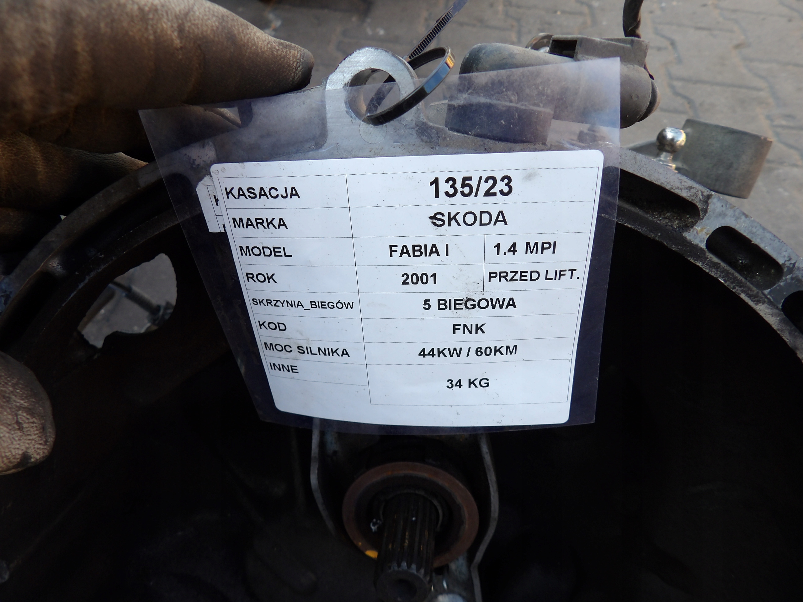 Převodovka Skoda Fabia FNK 1,4 60km