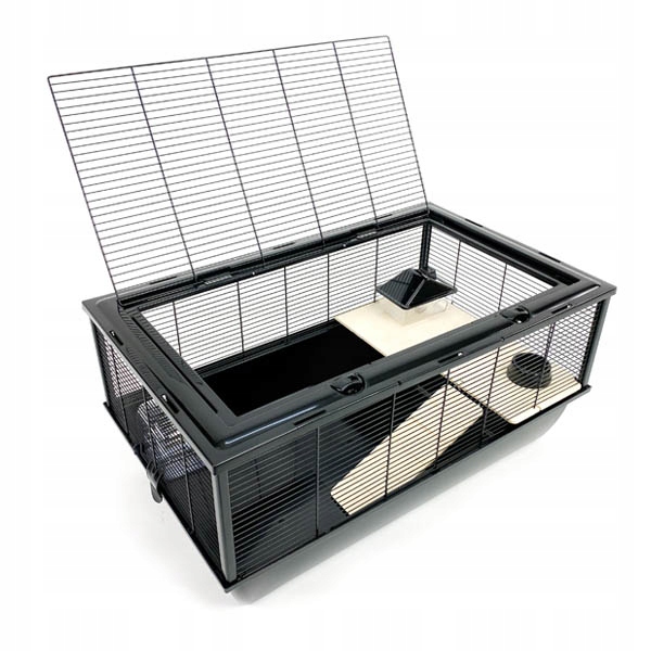 Levně Klec pro hlodavce Inter-zoo Bob wood černý 780x480x360