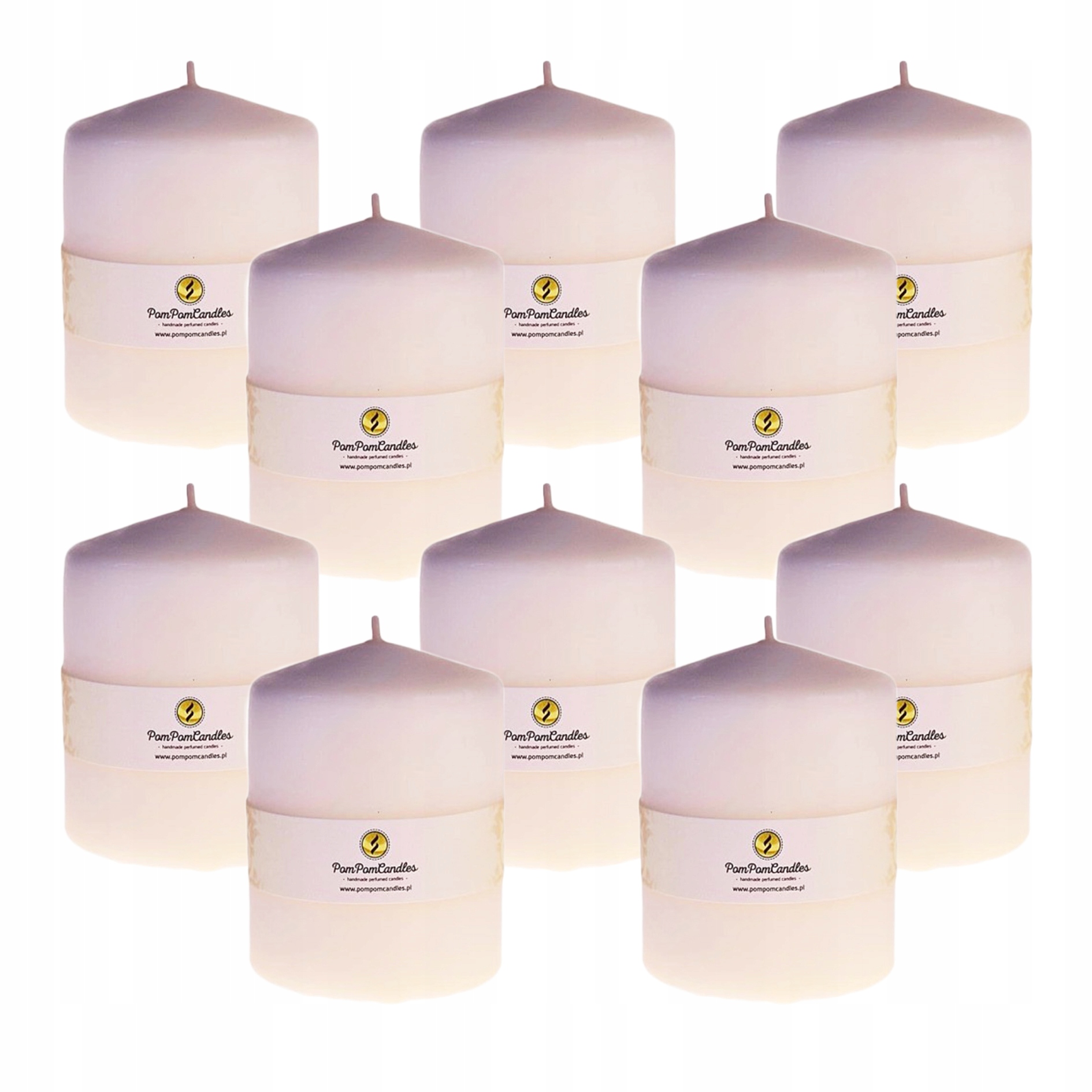 

10x Świeca Walec 6,5 X 7 cm ecru Świeczka