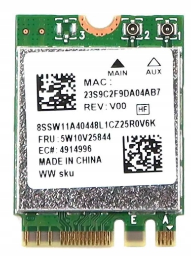 Síťová karta Wifi AX1800 Realtek RTL8852BE M2-NGFF 5W10V25844 Lenovo