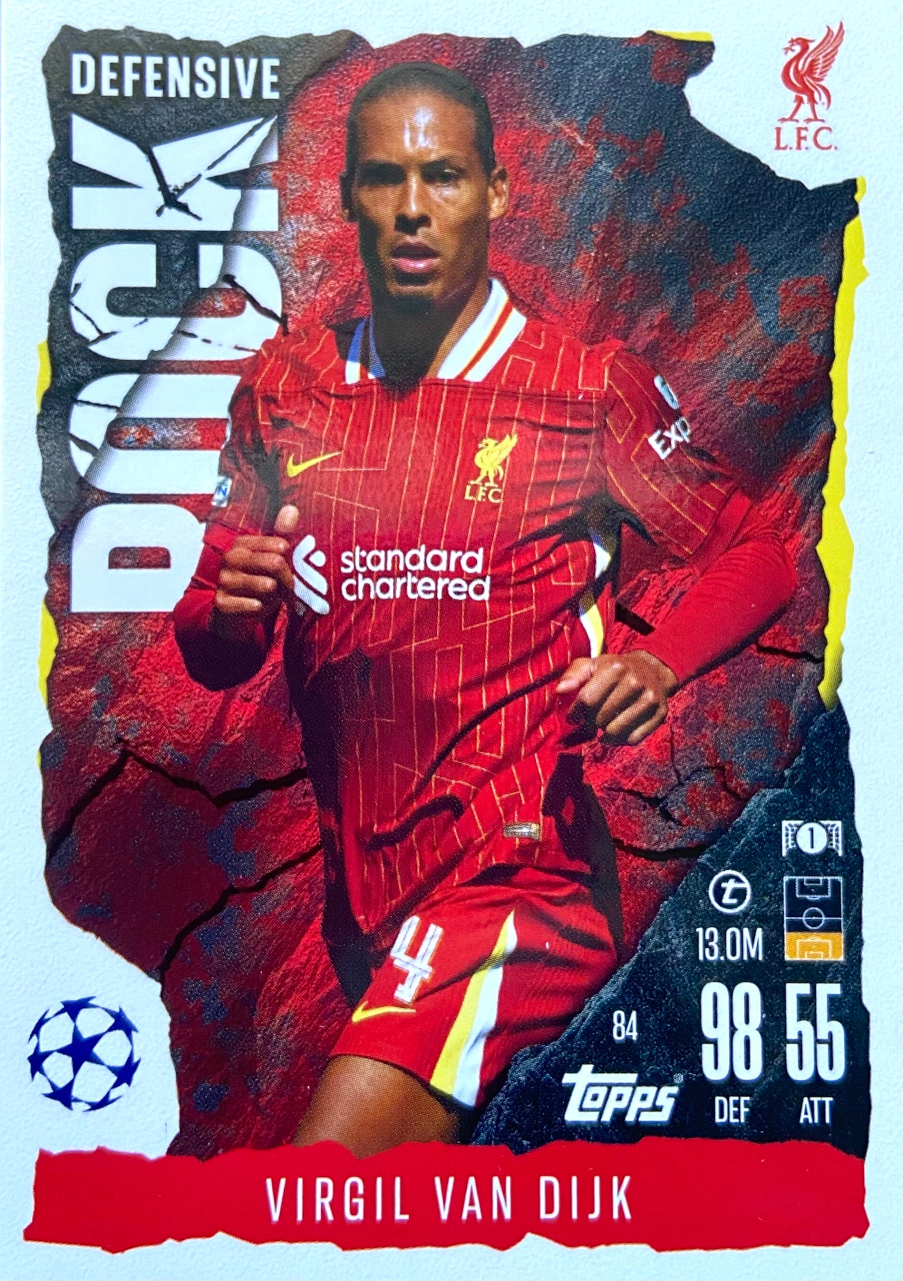 Match Attax Extra 2024/25 2025 Defensive Rock 84 Virgil Van Dijk Liverpool