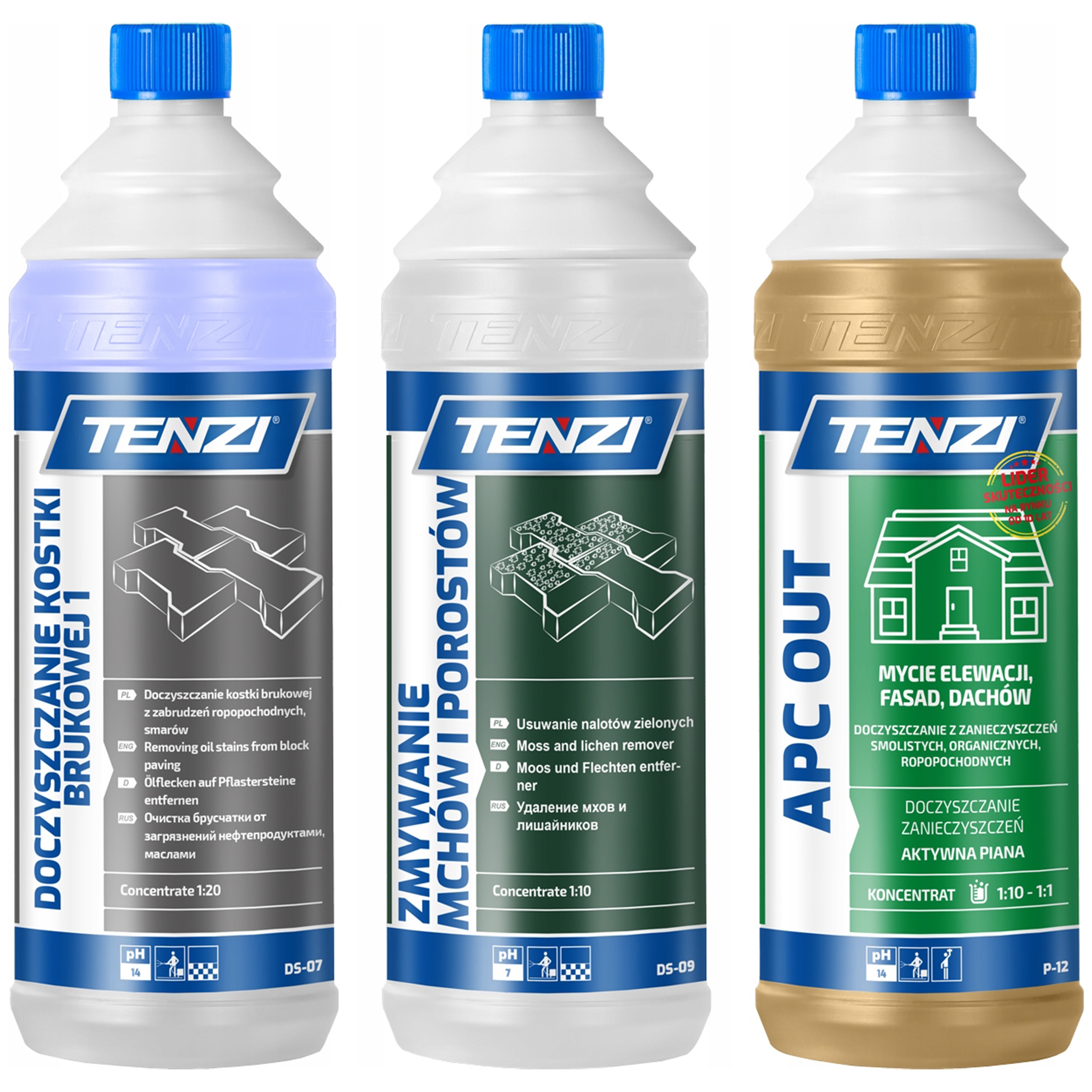 Levně Čištění fasádních kostek střech lišejníků Tenzi, sada 3ks
