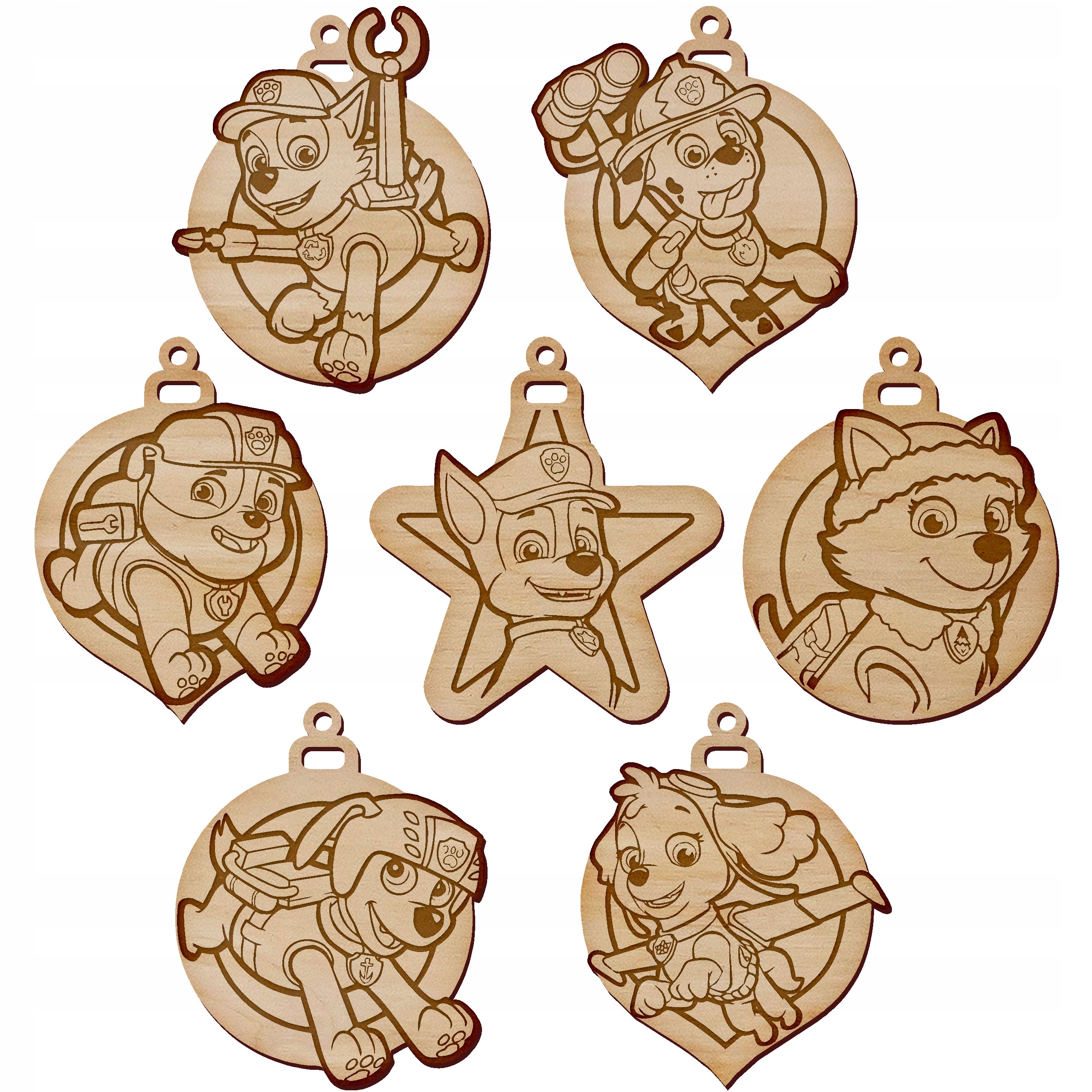 ZESTAW BOMBEK DREWNIANYCH PSI PATROL ŚWIĘTA Motyw inny