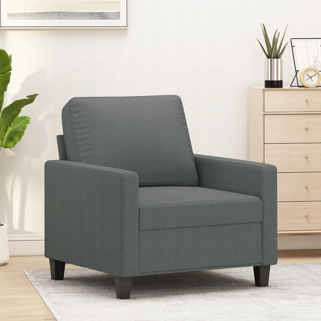 Křeslo tmavě šedé 60 cm textil Šedá 359148