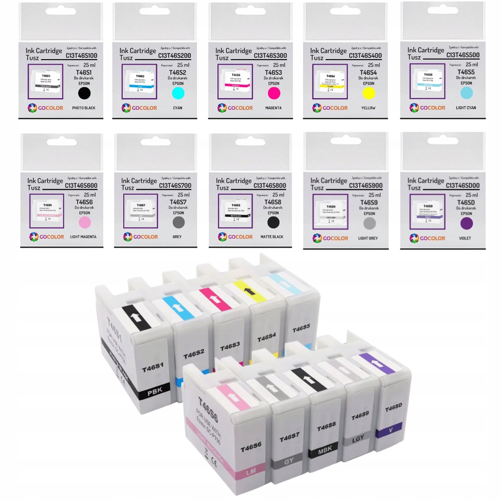 Nowy zestaw 10x tusz T46S C13T46S 25ml do Epson SureColor SC-P700