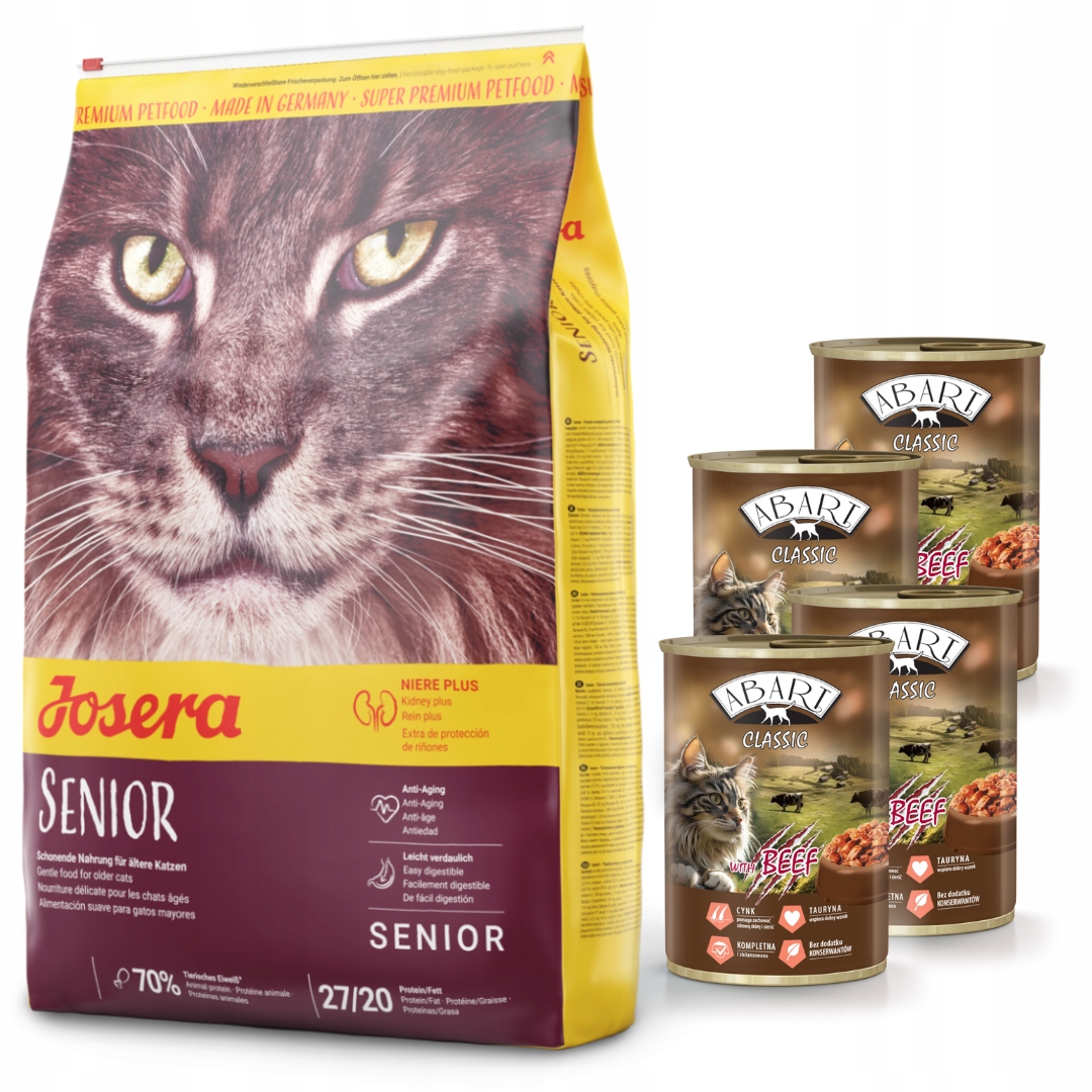 Josera Senior 10 kg 4x Abart konzerva pro kočky s hovězím masem 415 g