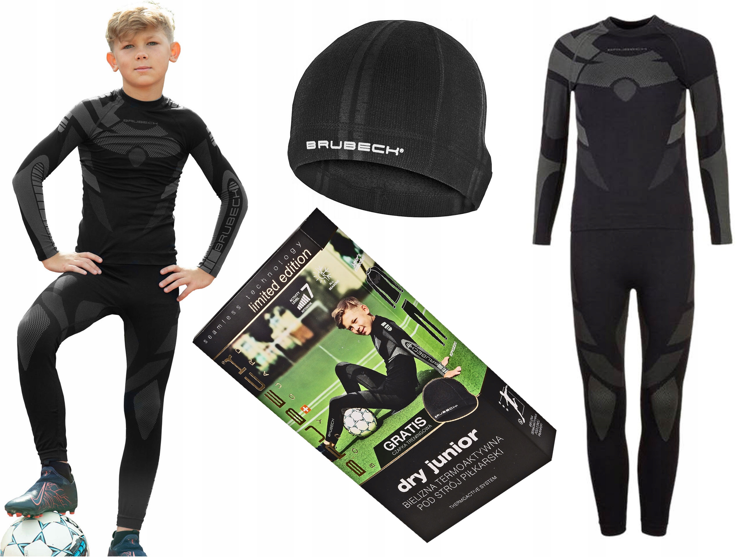 Brubeck Komplet bielizny Dry Jr czar/graf 140/146