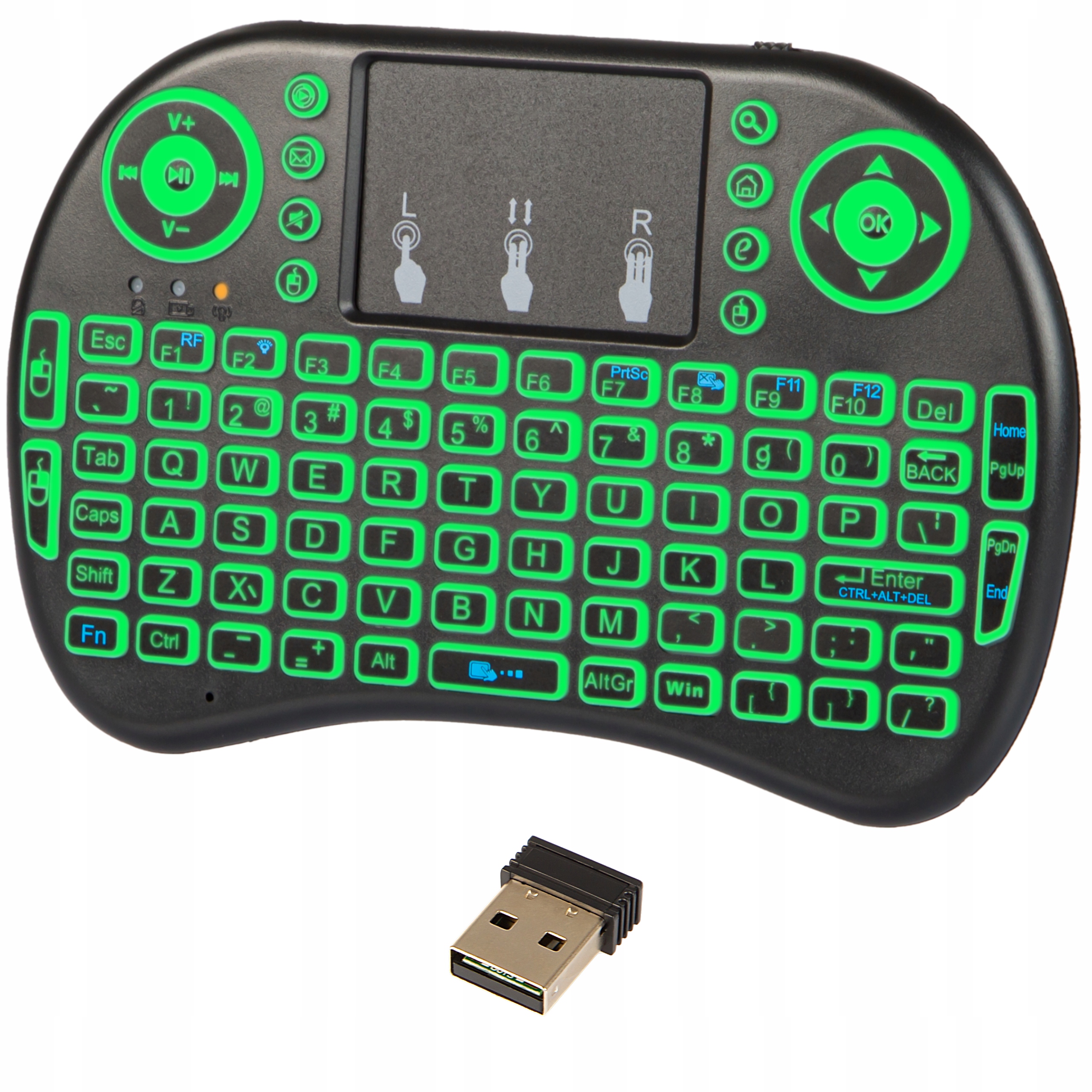 

Klawiatura Mini bezprzewodowa Smart Tv Pc Led Rgb
