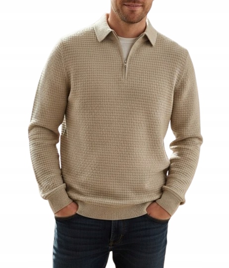 Svetr mikina Abercrombie Hollister XL svetr polo johnny collar hnědý