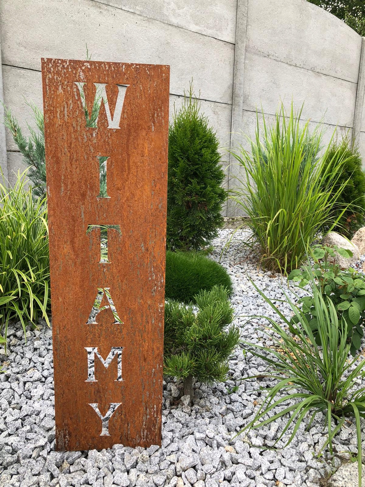 Witamy napis ozdoba ogrodowa Industrial Rdza