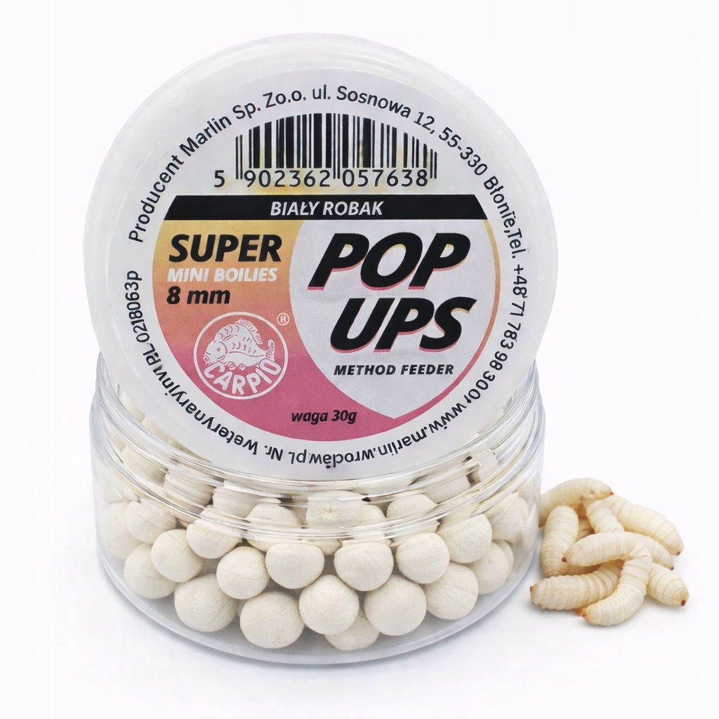 Kulki Carpio Pop Up 8mm Biały robak