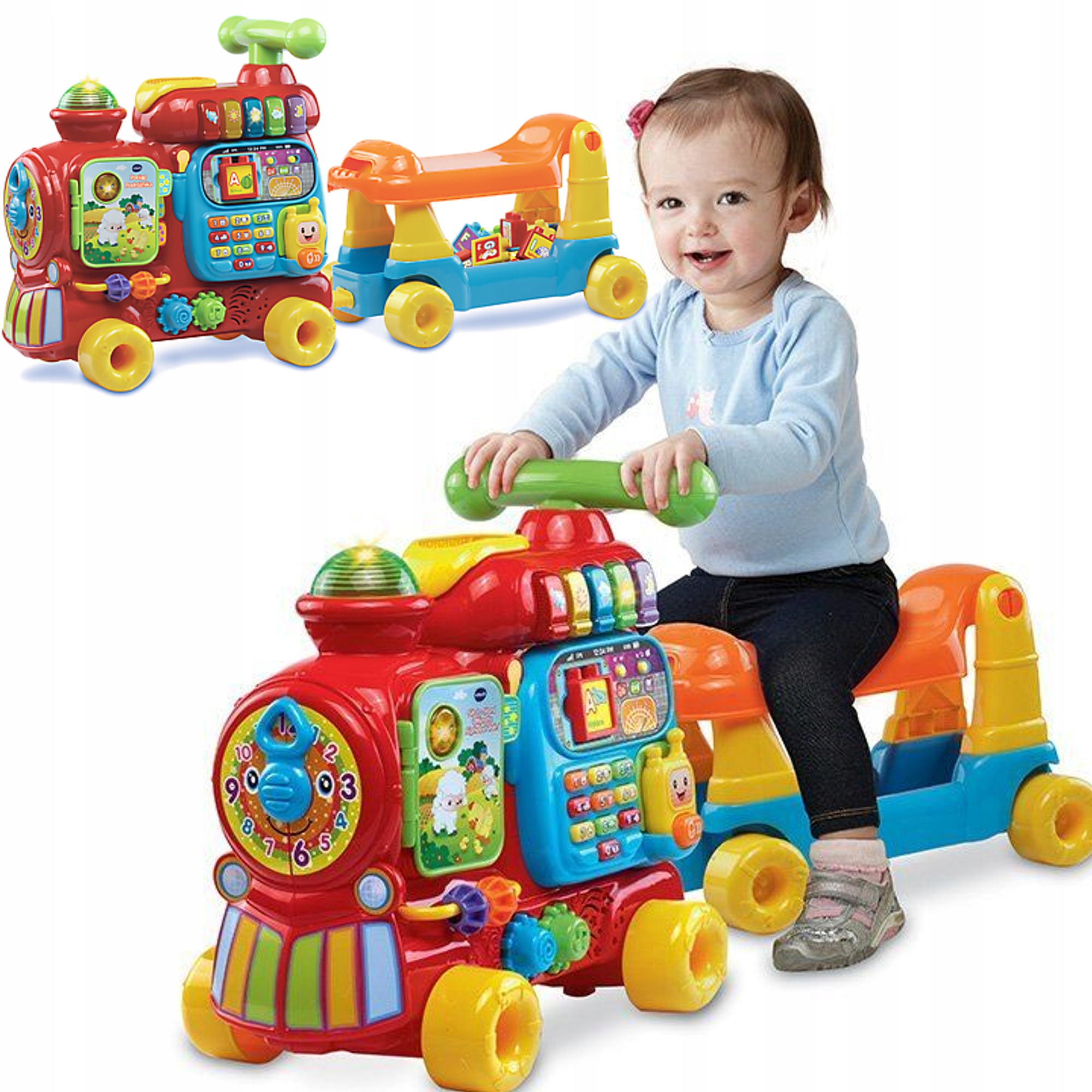 

Vtech Pociąg Podróżnika 4w1 Jeździk Pchacz Klocki