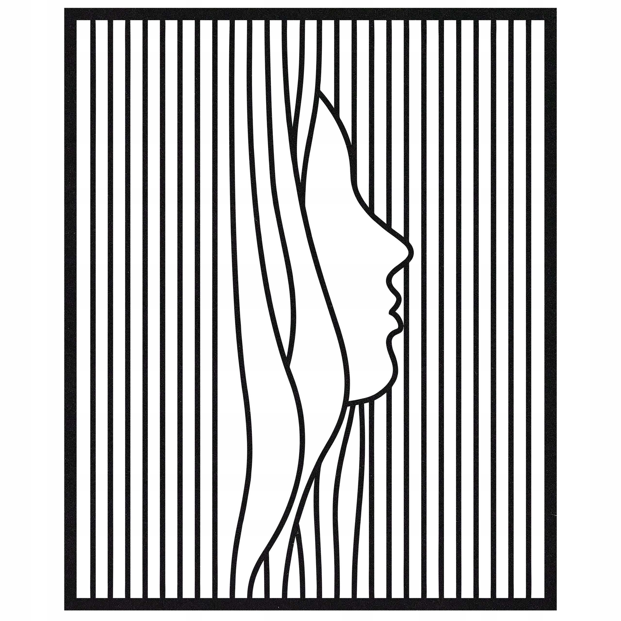 Nástěnná Dekorace Obraz Ažurový Obličej Černý Velur