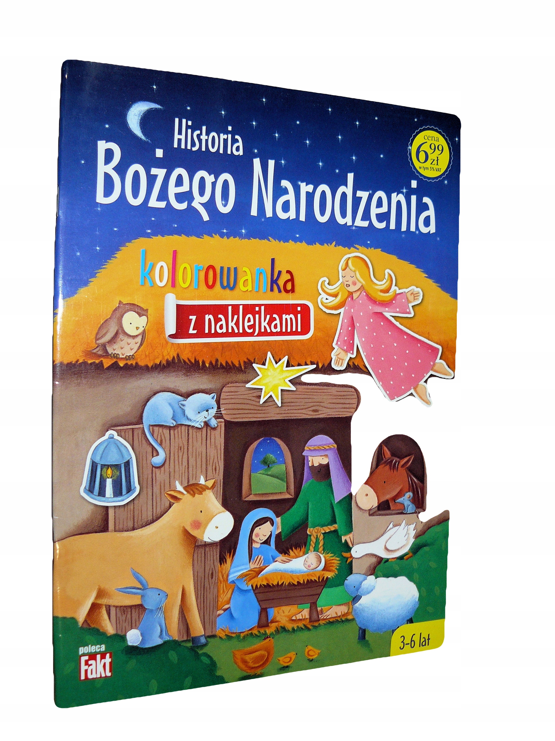 Historia Bożego Narodzenia kolorowanka naklejki
