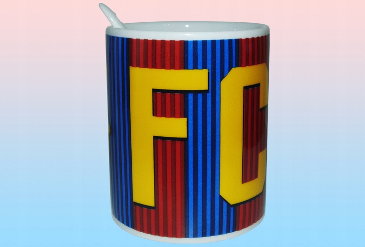 KUBEK CERAMICZNY Z ŁYŻECZKĄ FC BARCELONA 300ml Marka inny