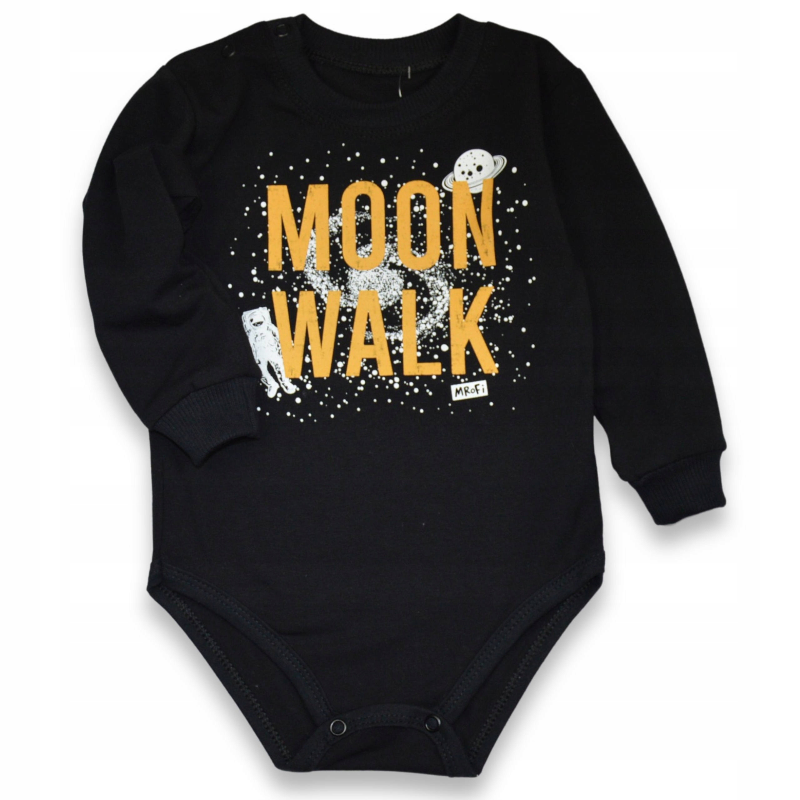 

Body długi rękaw Moon Walk 80 czarne z nadrukiem