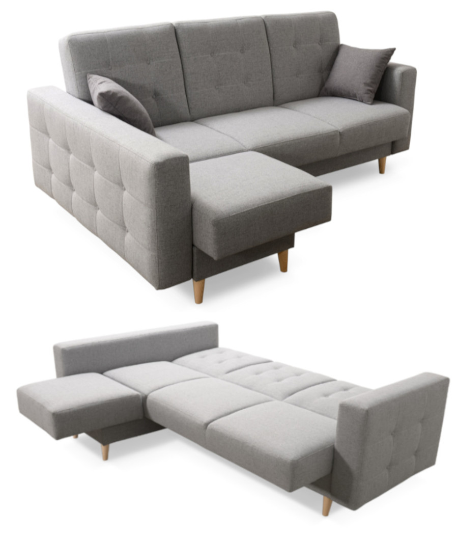 Rohová pohovka Malý prošívaný Rohová Sedací Souprava Rozkládací pohovka Kongo RBN225x158