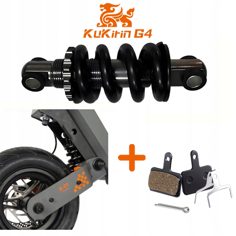 KuKirin G4 Oryginalny przedni amortyzator +klocki hamulcowe