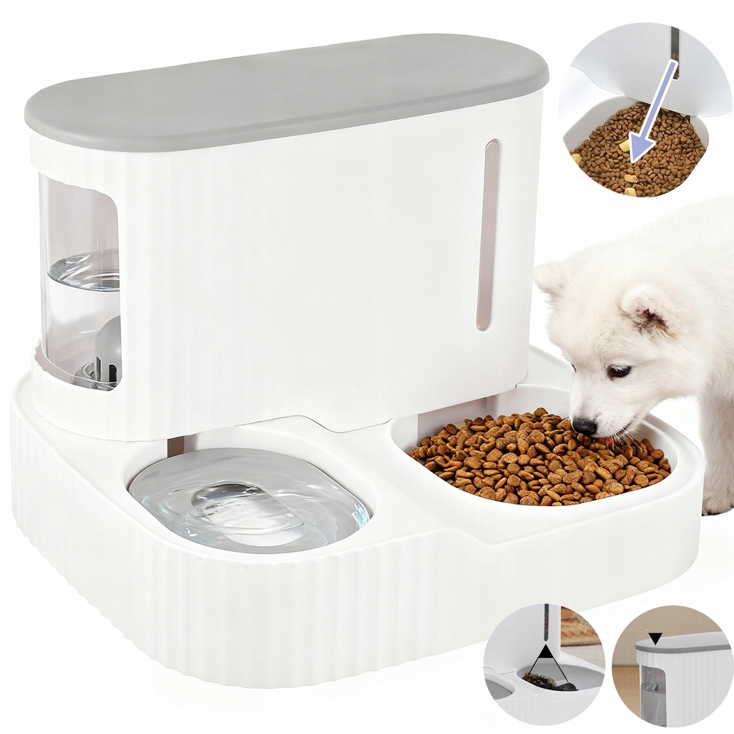 Levně Výdejník Vody A Krmiva Automatická Miska Pro Kočky A Psa Dávkovač 3 L 0.85 L