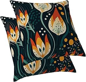 Dekorativní Povlaky S Květinami 60 x 60 CM – Sada 2 Kusů