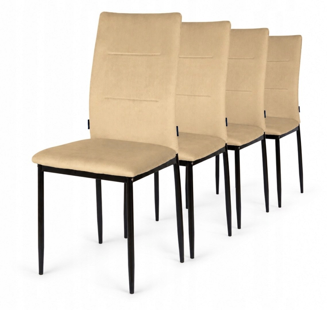 Čalouněné židle Sada 4 Valva Duo Velvet Beige Lugano