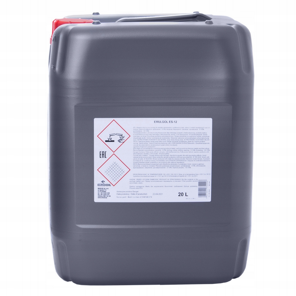 Chladiaca emulzia Koncentrát na obrábanie kovov Orlen Oil Emulgol ES-12 20L