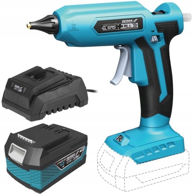 DEDRA PISTOLET DO KLEJU AKUMULATOROWY 18V + 4Ah
