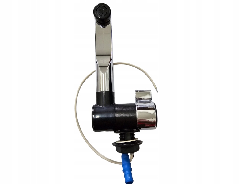 Wylewka kran London 12V chrom z czarnym Comet z włącznikiem Turismus PL