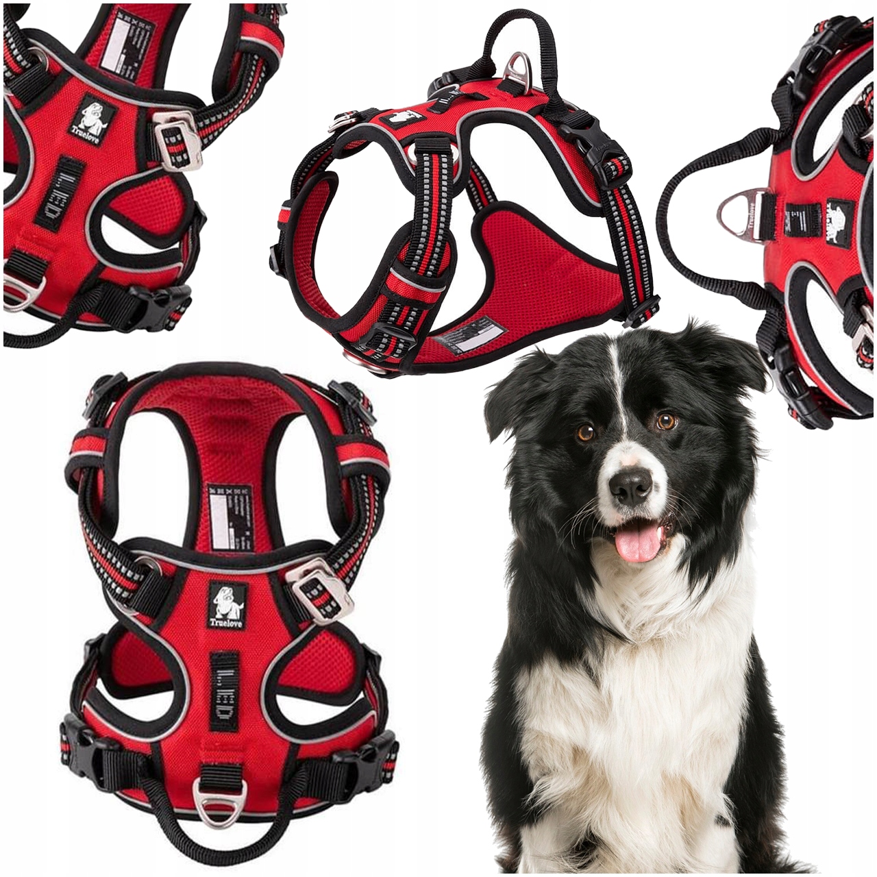 Szelki Dla Psa Regulowane Truelove Front Line Premium Czerwono-czarne L