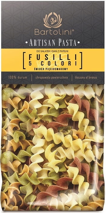 Ekologické těstoviny Durum v 5 barvách Bartolini, 300 g