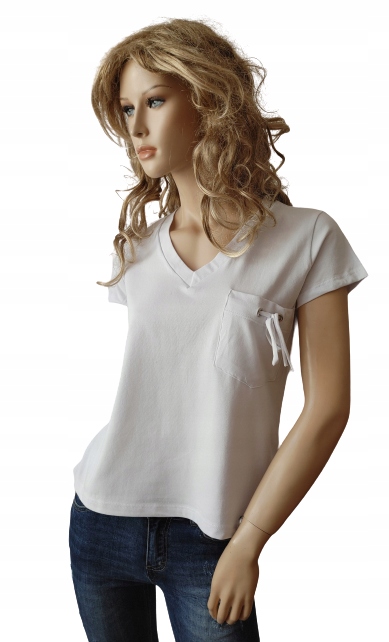 

Bluzka Latynka luźna z miłej bawełny serek z kiesz