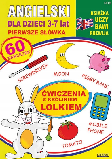Angielski dla dzieci 3-7 lat z naklejkami. Królik Lolek