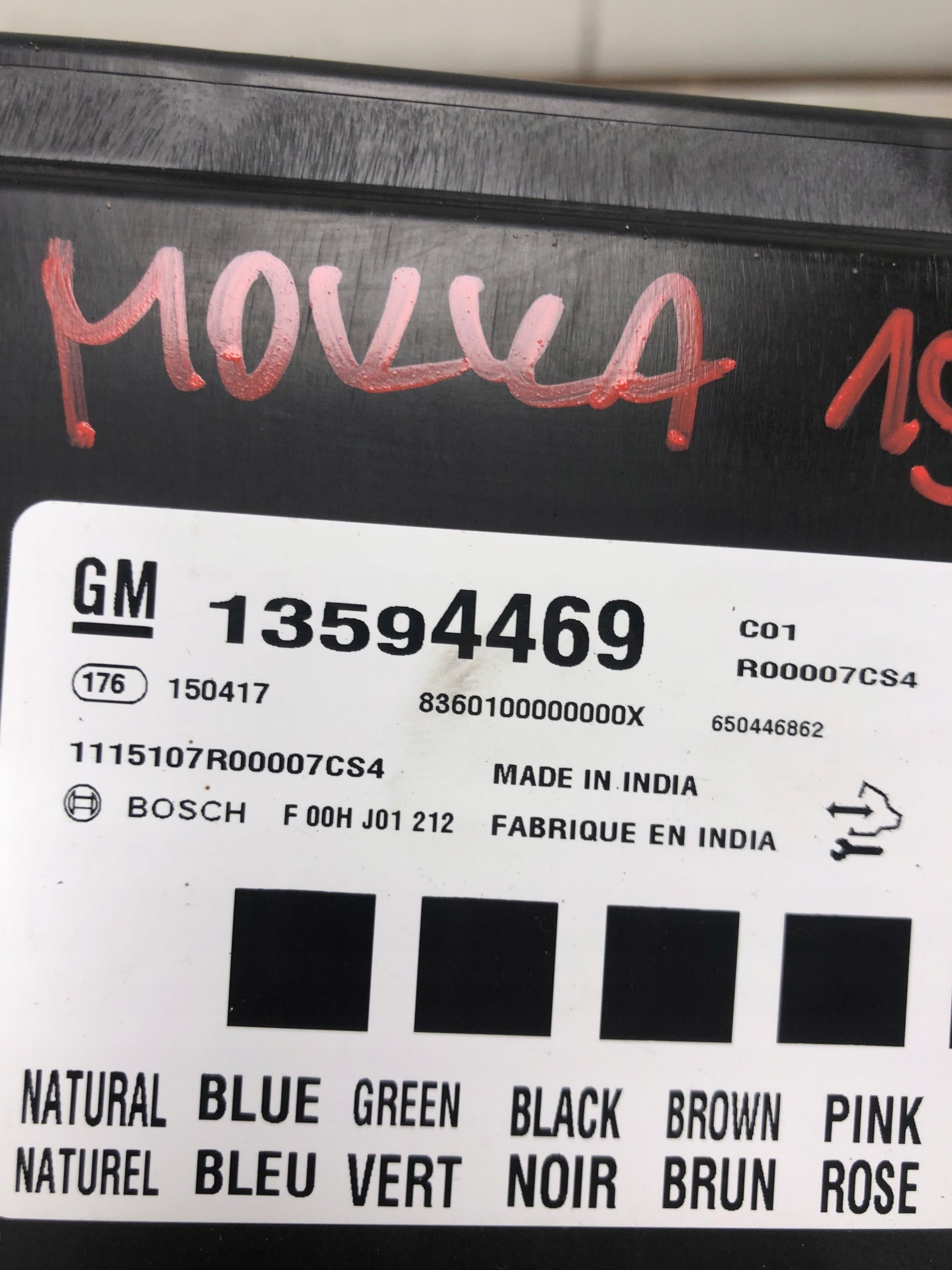 comfort control unit OPEL MOKKA 13594469