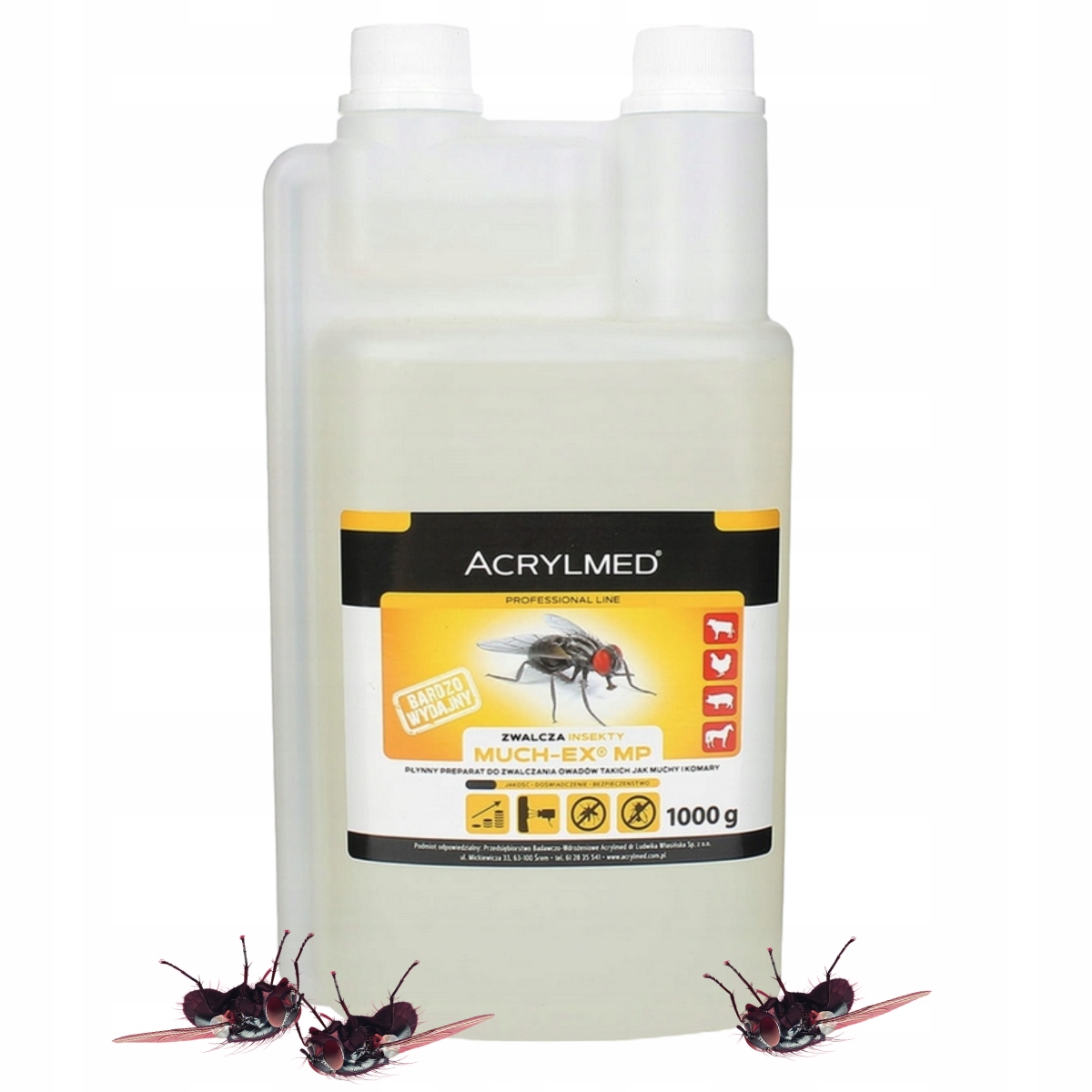 Much-ex Mp 1 Kg Płynny Preparat Na Muchy I Komary Bezbarwny Dla Krów Koni