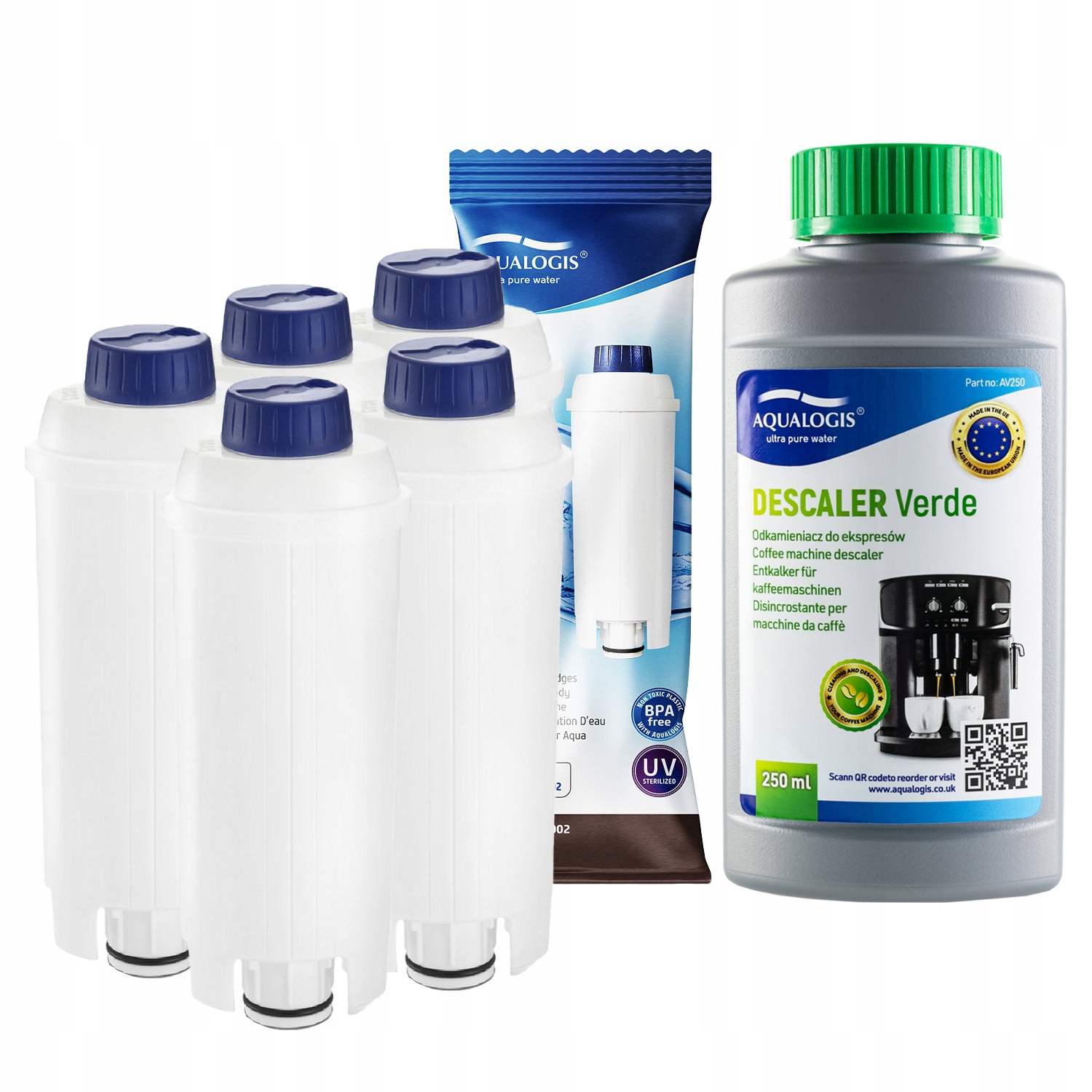 5x Filtr do kávovaru Delonghi AL-S002 Odvápňovač 250 ml
