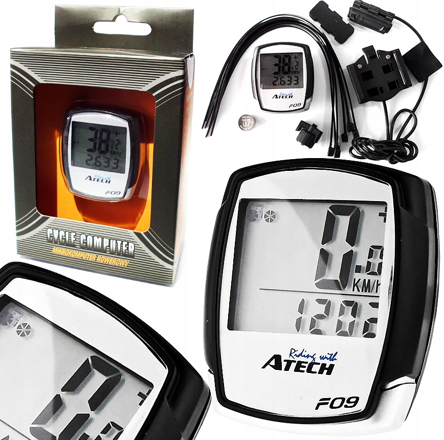 ATECH TU-09 LICZNIK ROWEROWY 9 FUNKCJI PRĘDKOŚCIOMIERZ DO ROWERU