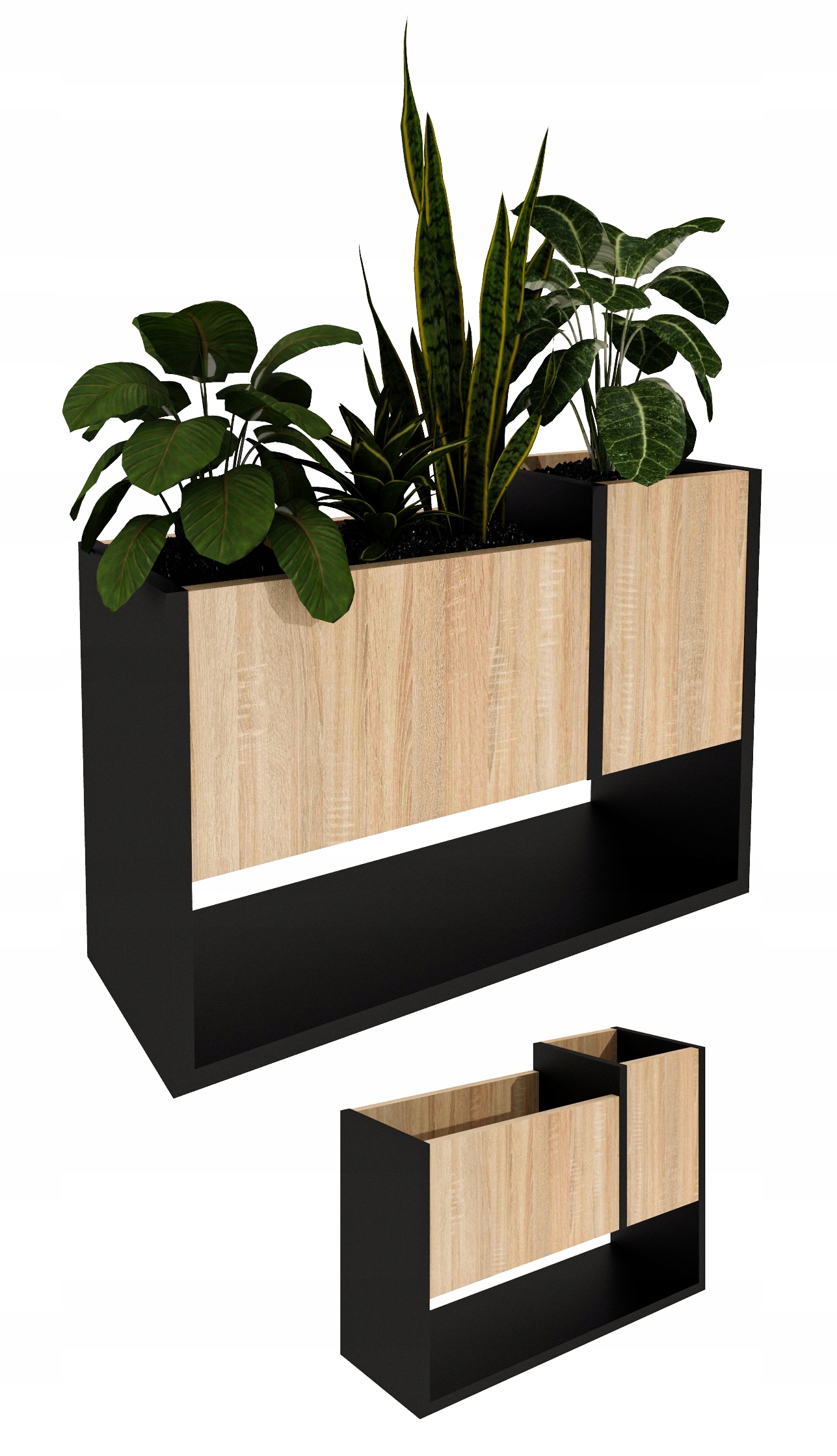 Stojanový květináč Květináč dřevěný loft Dub Sonoma 45x64,5x22,6