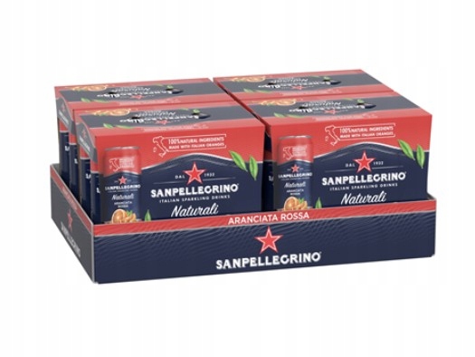 Levně San Pellegrino Aranciata Rossa Sycený nápoj 24 x 330 ml plechovka [kauce]