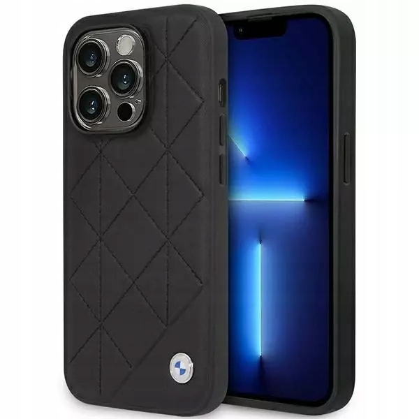 Bmw Leather Quilted – Pouzdro pro iPhone 14 Pro (černé)