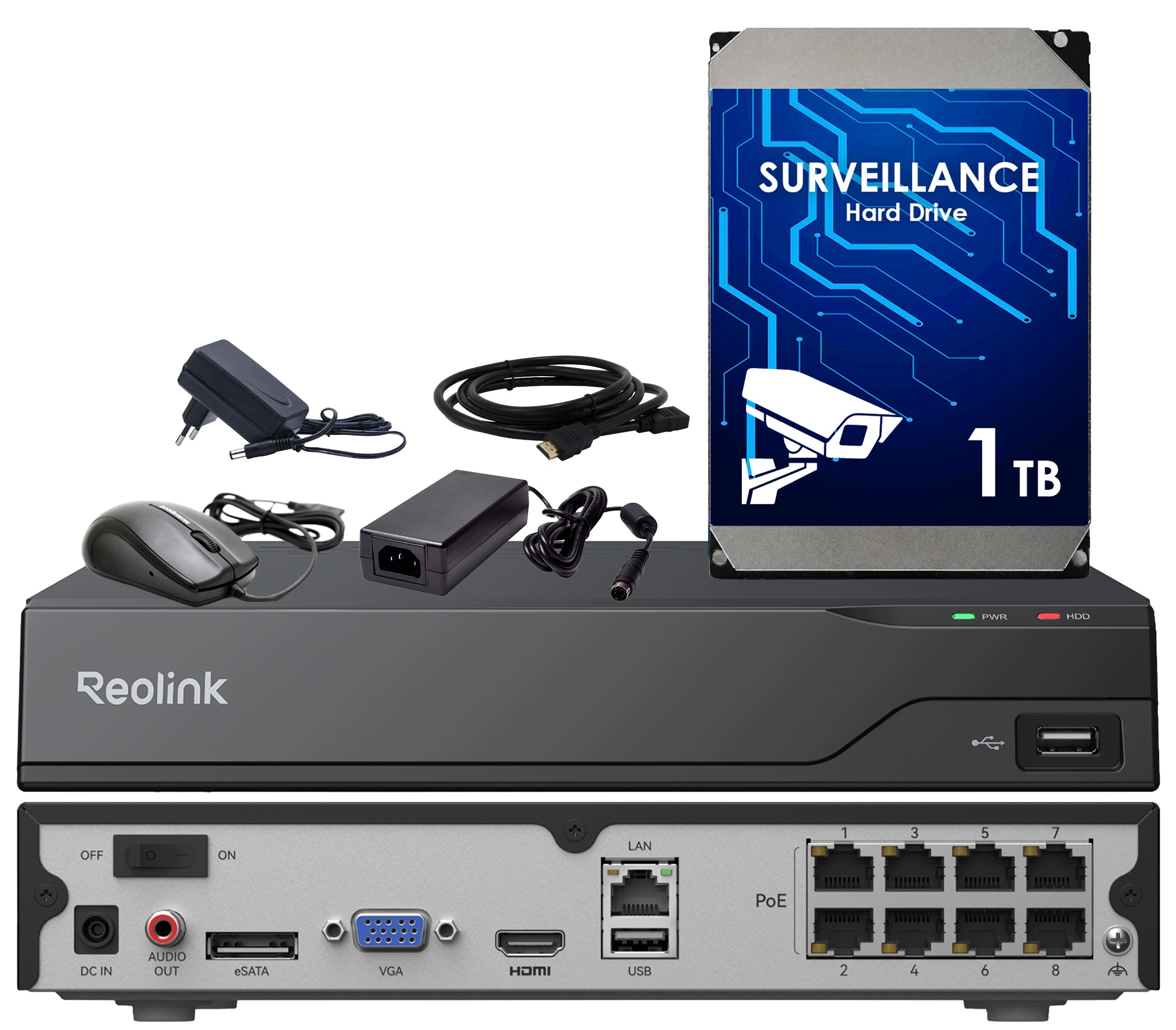 Ip rekordér pro 8 kamer do 16MP RP-PN8-NHD Reolink Náhledová aplikace 1TB disk