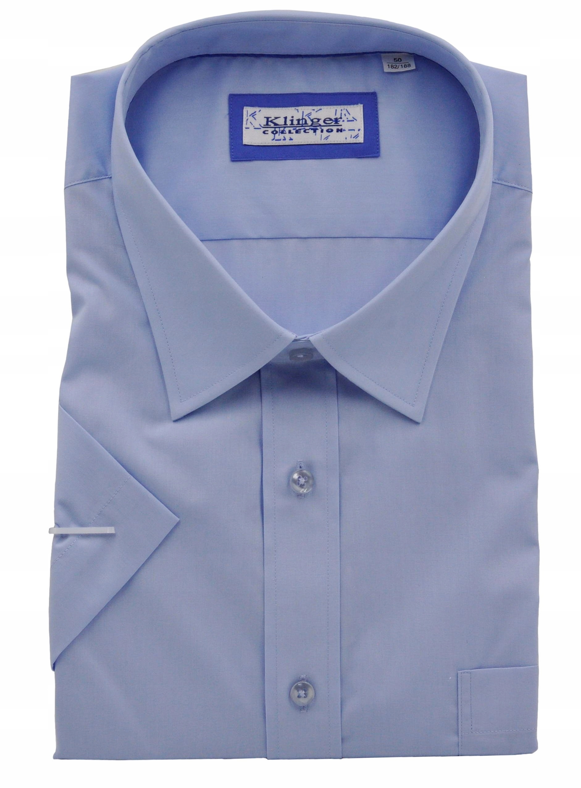 

Elegancka męska koszula 4XL 49 krótki ręk.niebiesk