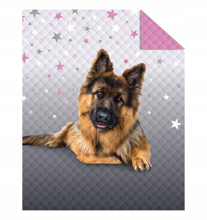 Oboustranná Prošívaná Přikrývka Na Postel 170X210 Zvířata Pes Ovčák