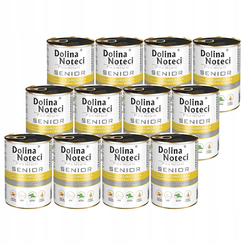 Krmivo pro psy Dolina Noteci Premium Senior kuře s mrkví 12 x 400 g