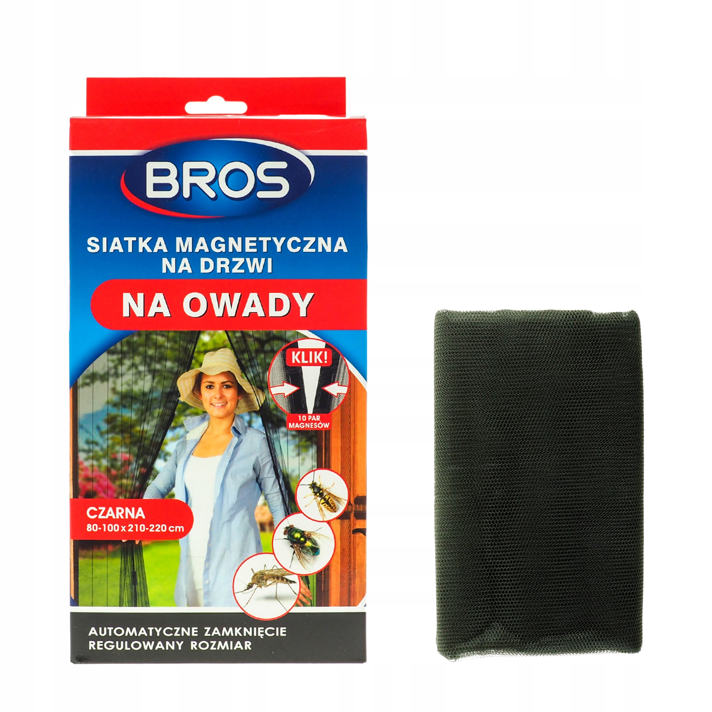 

Bros moskitiera siatka magnetyczna na drzwi czarna